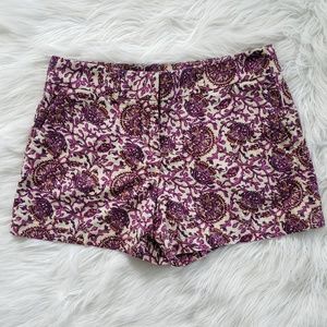 Ann Taylor LOFT Floral Linen Cotton Chino Shorts